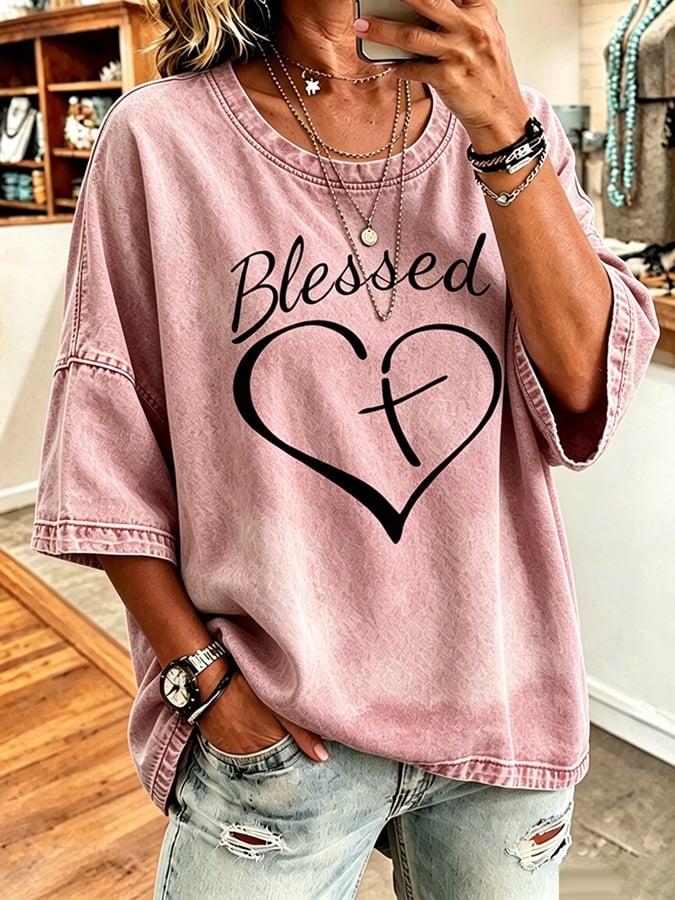 Women's God Is Good Faith Cross Print Hooded Sweatshirt