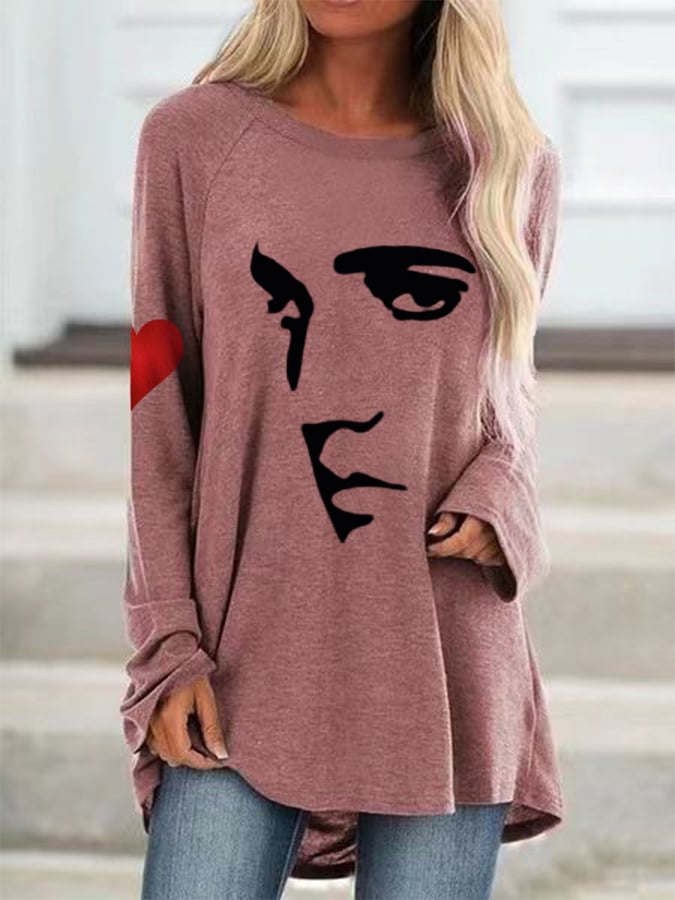 Women's Silhouette Print Souvenir Long Sleeve T-Shirt