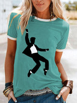 Women's Legendary Singer Actor Silhouette Casual Tee
