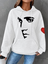 Women's Silhouette Print Souvenir Waffle Hoodie