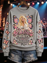 Women's Country Music Legend Tribute Print Casual Sweatshirt