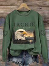 Retro Jackie Forever Our Queen Print Sweatshirt