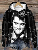 Retro King Of Rock Roll Painting Print Hoodie