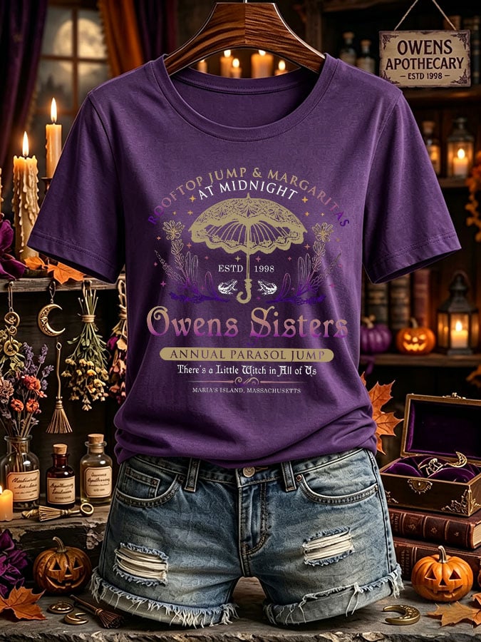 Women's Owens Sisters Apothecary Witch Print Casual T-shirt