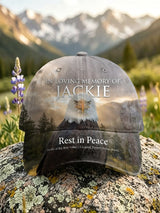 Retro In Loving Memory Of Jackie Rest In Peace Jackie Of Big Bear Valley A Legend. Forever In Our Hearts Print Baseball Cap