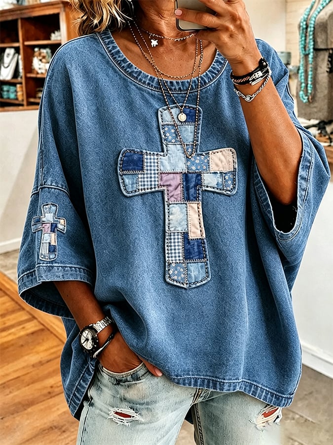 Women's God Is Good Faith Cross Print Hooded Sweatshirt