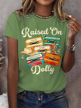 Retro Raised On Dolly Print T-Shirt