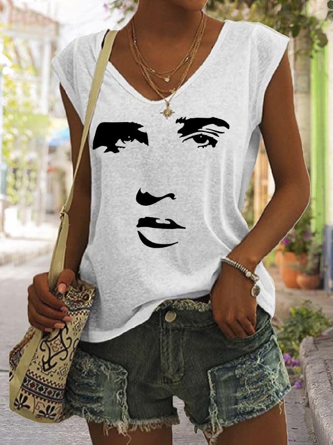 Women's Legendary Singer Actor Silhouette Sleeveless Tee