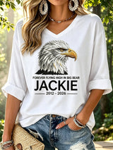 Women's Forever Over Big Bear Print V Neck Top