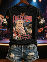 Women'S Country Cowgirl Dolly Commemorative Print T-Shirt