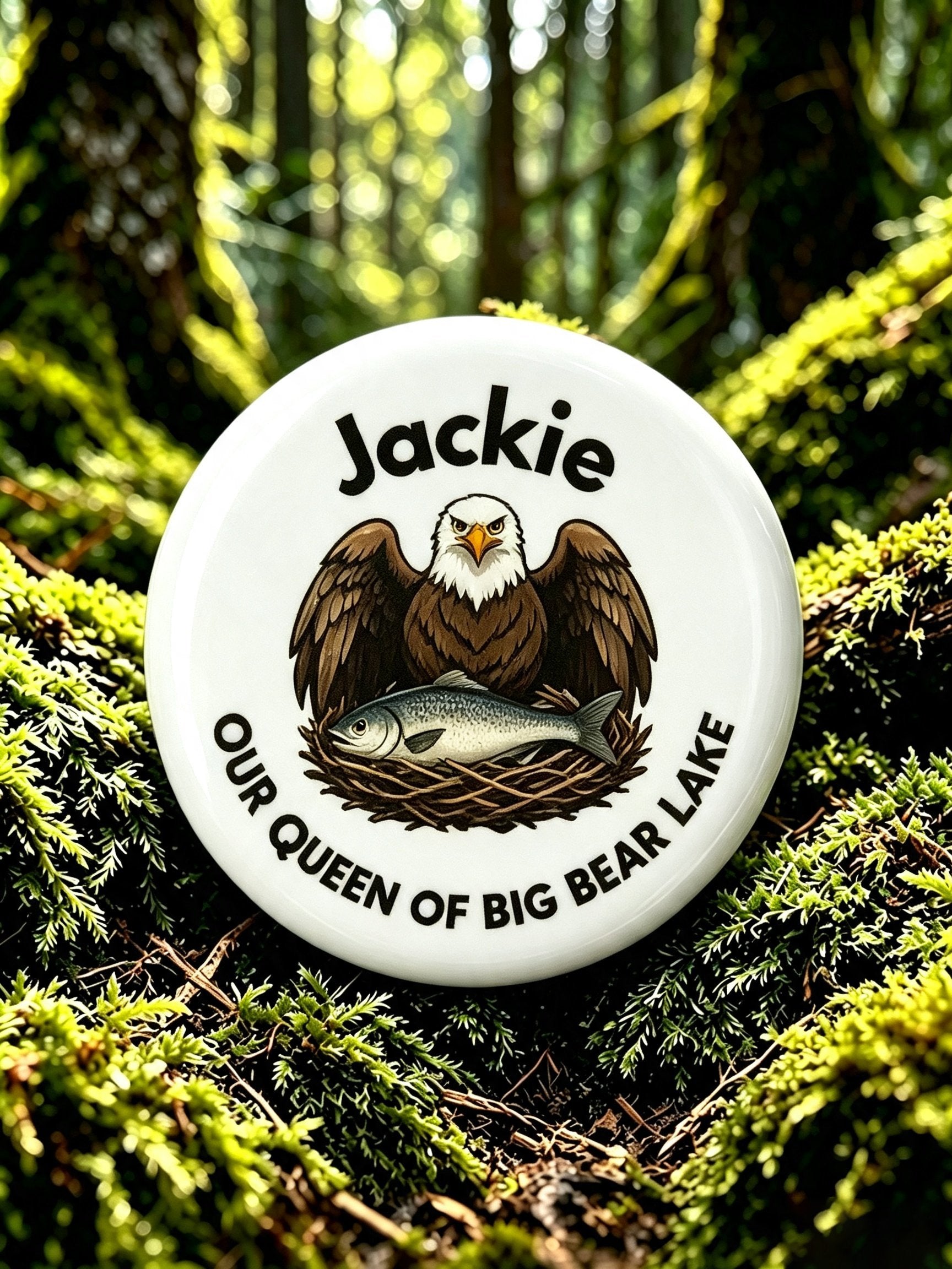 Unisex Retro Jackie Strong Pin-Back Button