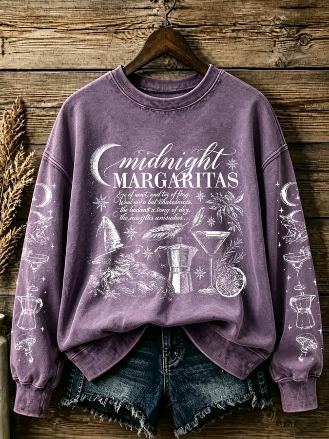 Women's Midnight Margaritas Print Casual Sweatshirt