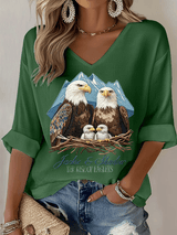 Women's Jackie and Shadow Print Waffle-Knit Casual T-Shirt