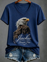 Women's Casual Bald Eagle "Jackie" Print Top