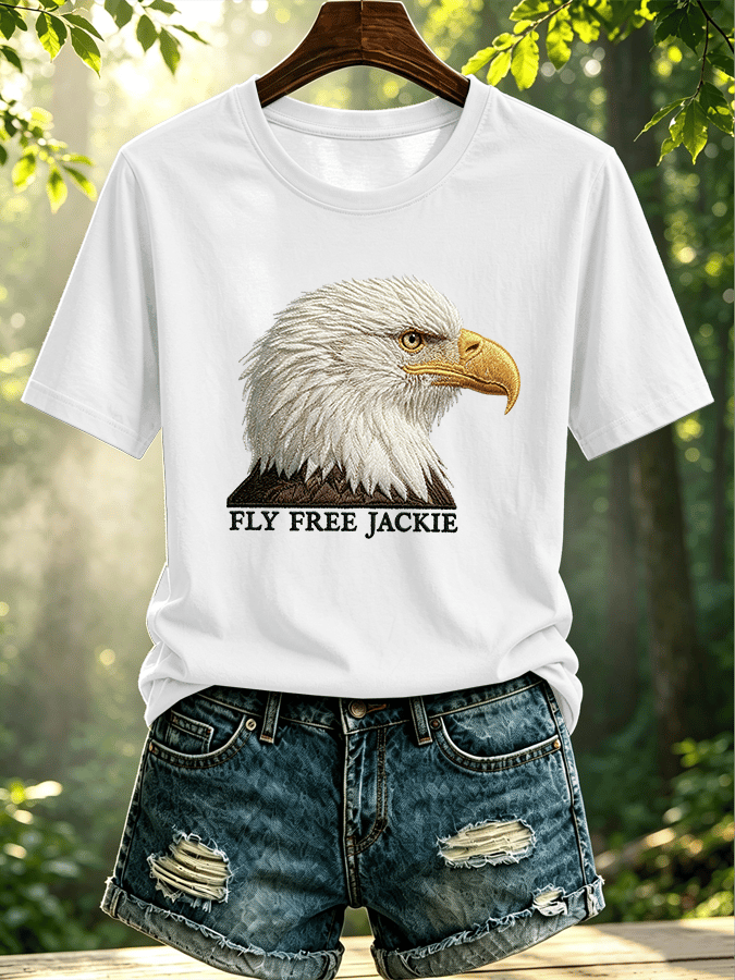 Women's Fly Free Jackie Print Casual T-shirt