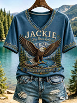 Retro In Loving Memory Of Jackie Rest In Peace Jackie Of Big Bear Valley A Legend. Forever In Our Hearts Print T-Shirt