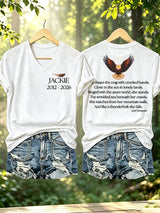 Women's Jackie The Bald Eagle Of Big Bear Lake Print V Neck T-Shirt