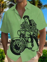 Men's Legendary Singer Actor Silhouette Print Casual Shirt