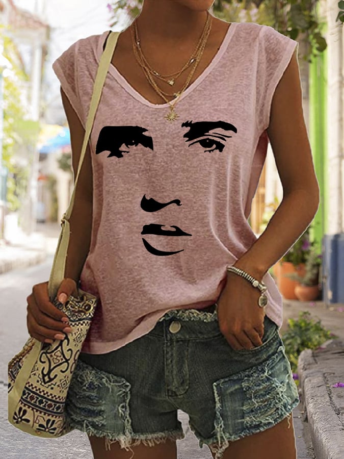 Women's Legendary Singer Actor Silhouette Sleeveless Tee