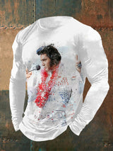 Men's Rock King Watercolor Print Long Sleeve T-Shirt