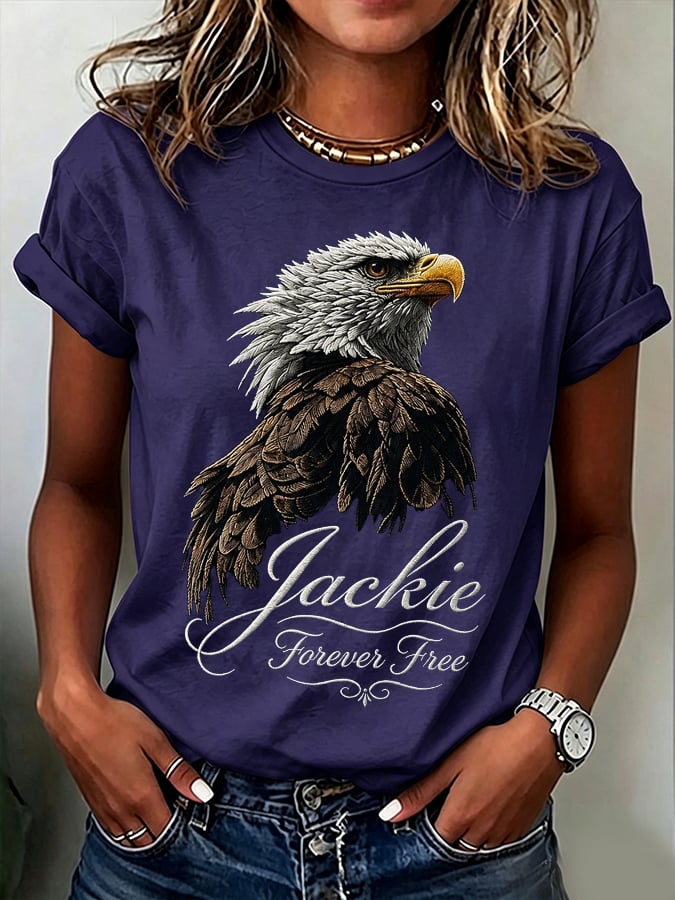 Women'S Casual Bald Eagle "Jackie" Print Top