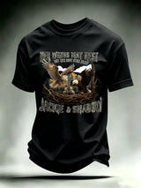 Men's HER WINGS MAY REST Print Crew-Neck T-Shirt