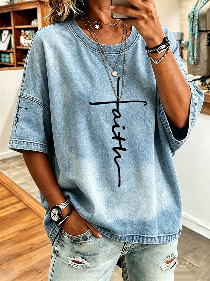 Women's God Is Good Faith Cross Print Hooded Sweatshirt
