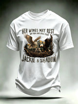 Men's HER WINGS MAY REST Print Crew-Neck T-Shirt