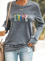 King Of Rock Roll Print Sweatshirt