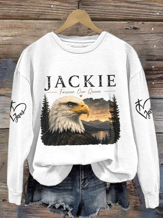 Retro Jackie Forever Our Queen Print Sweatshirt