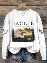 Retro Jackie Forever Our Queen Print Sweatshirt