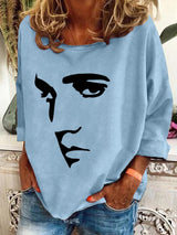 Retro King Of Rock Roll Print Sweatshirt