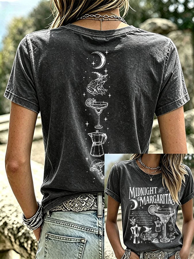 Women's Midnight Margaritas Print Casual T-shirt