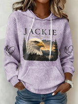 Retro Jackie Forever Our Queen Print Hoodie