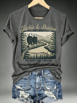 Women's JACKIE & SHADOW Print Crew-Neck T-Shirt