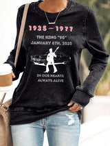 Retro King Of Rock Roll "The King" 90th Birthday Print Sweatshirt