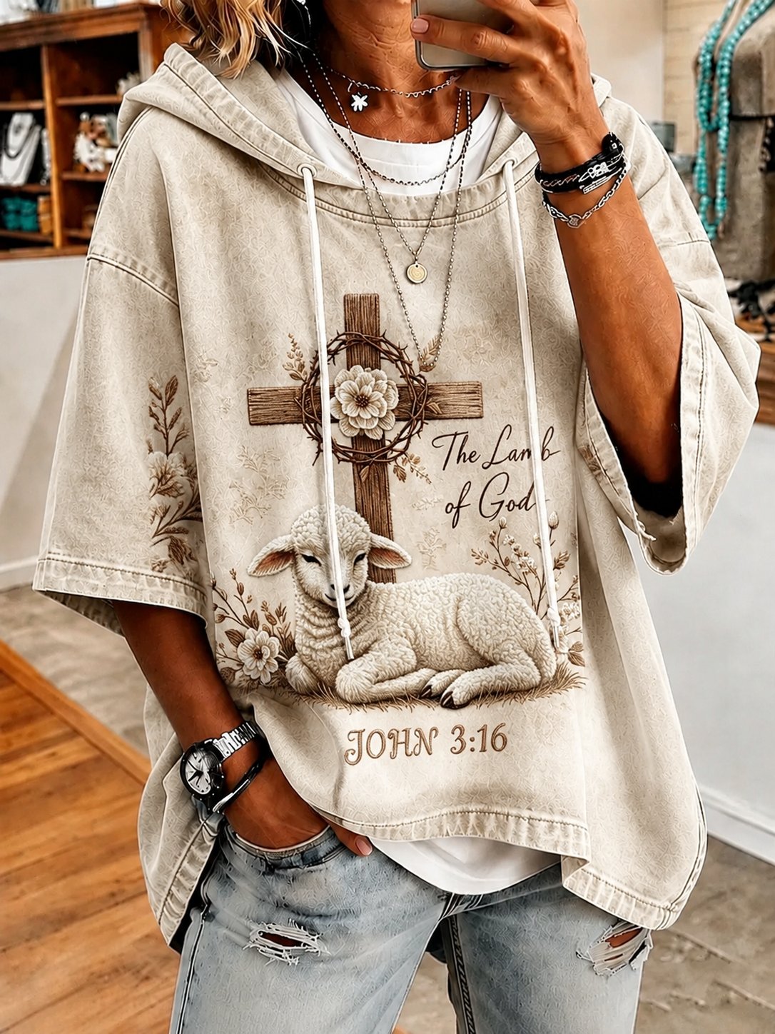 Women's  "Faith" Print Casual Top