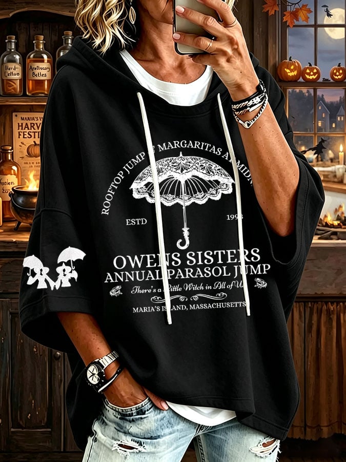 Women's Owens Sisters Apothecary Witch Print Hooded Sweatshirt
