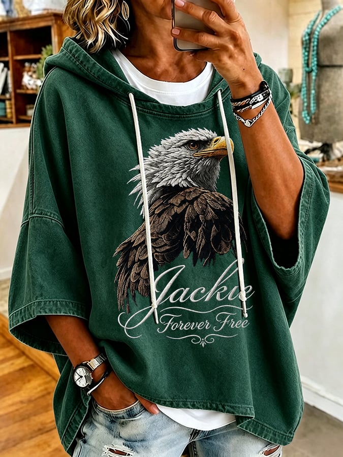 Women'S Casual Bald Eagle "Jackie" Print Top