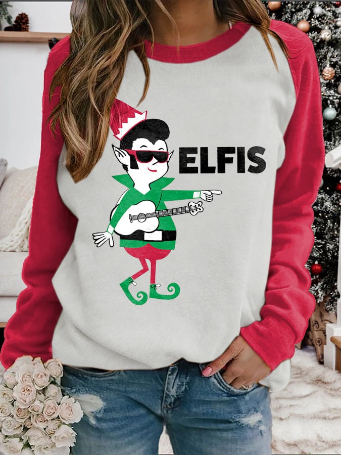 Women's Musical Note King Of Rock Roll Print Casual Sweatshirt