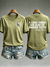 Women's  Vintage Signature Graphic Memorial Print T-Shirt