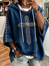 Women's Faith Cross Print Hooded Sweatshirt