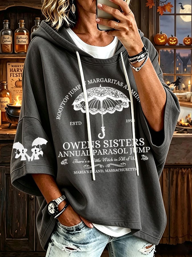 Women's Owens Sisters Apothecary Witch Print Hooded Sweatshirt