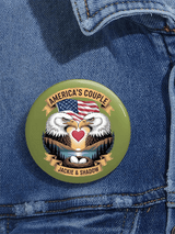 Unisex Retro America's Couple Jackie & Shadow Pin-Back Button