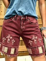 Women's God Is Good Faith Cross Print Shorts
