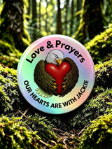 Unisex Retro Loves & Prayers  Our Hearts Are With Jackie Pin-Back Button