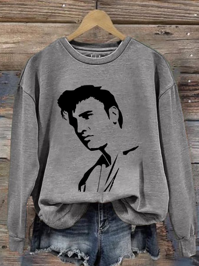 Retro King Of Rock Roll Print Sweatshirt