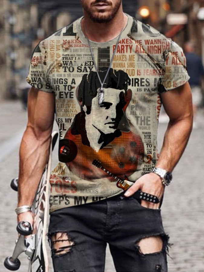 Men'S Music Festival Print T-Shirt