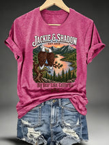 Women's JACKIE & SHADOW Print Crew-Neck T-Shirt