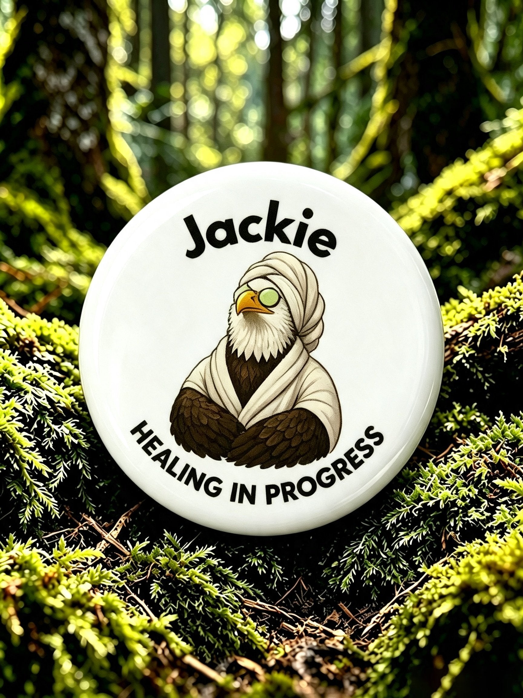 Unisex Retro Jackie Strong Pin-Back Button